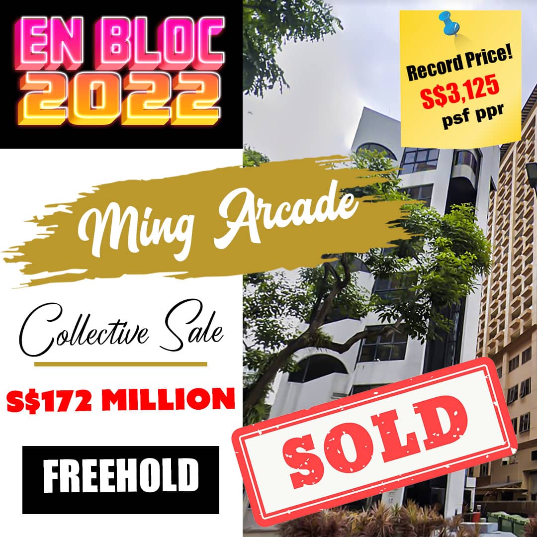 Ming Arcade En Bloc Sold to Royal Group at Record Price - S$3,125 psf ppr!