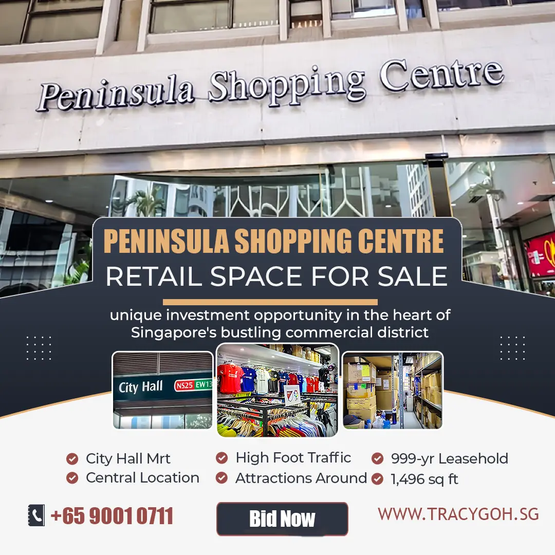 Peninsula Shopping Centre Singapore Retail Space For Sale - S$3.5 million